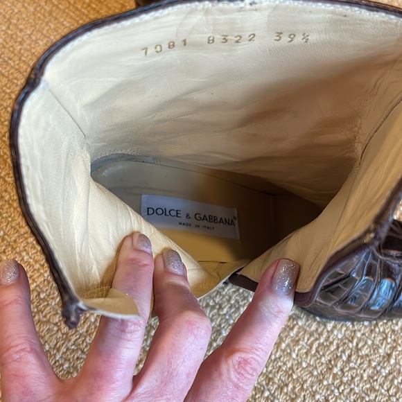 DOLCE & GABBANA HORNBACK BROWN  low boot size 39 1/2 - Picture 8 of 14